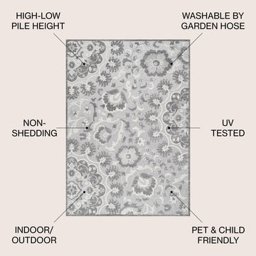 Lucena Modern Medallion High-low Indoor/outdoor Area Rug